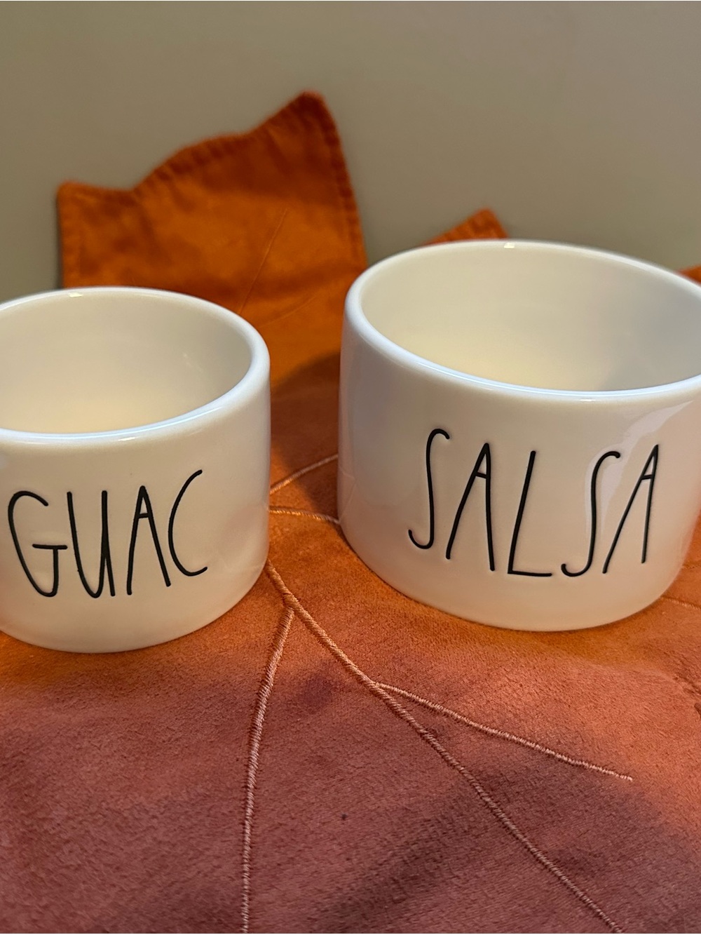 Rae Dunn White "GUAC" & "SALSA" Ceramic Serving Bowls